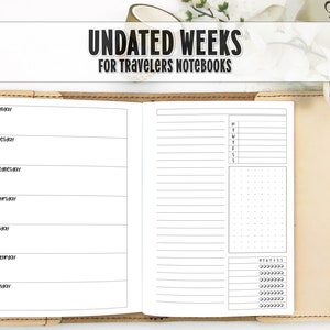 Week on 2 Pages Printed Traveler's Notebook Insert - H0003