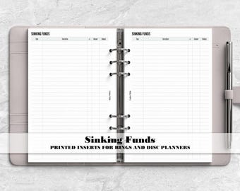 Sinking Funds Tracker for Ring or Disc Bound Planners - Printed Planner Insert