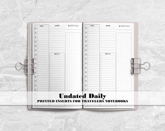 Day on 1 Page Travelers Notebook Insert - DO1P TN Insert - Traveler's Notebook Insert - TN Insert - UD-0018