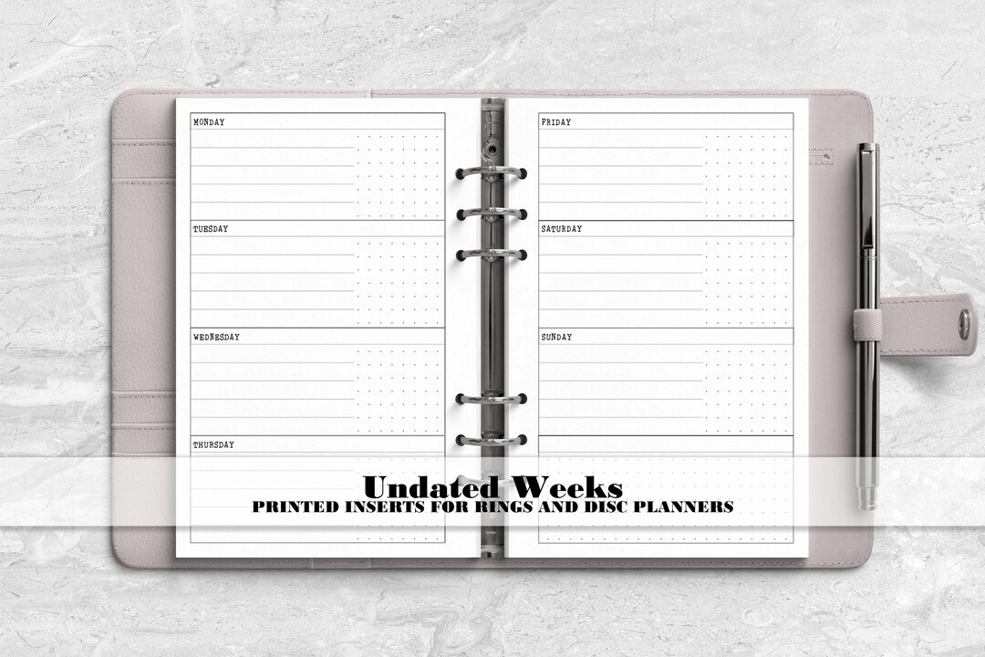 Horizontal Week on 2 Pages Planner Insert - Printed Planner Insert ...