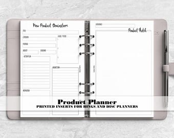 Product Planner Insert for Ring and Disc Bound Planner - Printed Planner Insert