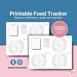 Food Journal Printable, Food Tracker, Meal Planner, Calorie Counting, Meal Tracker, Health and Wellness, Meal Plan Template, Weight Loss