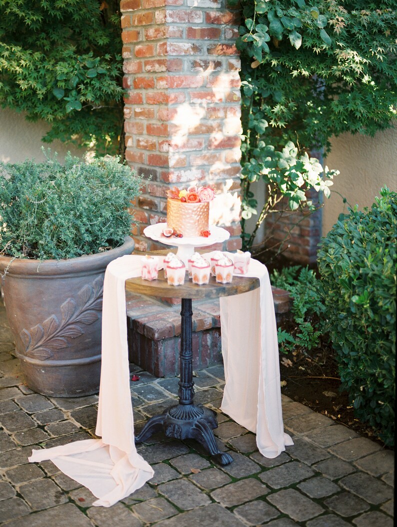 Silk Runner Peach Wedding Wedding Tablecloth Chiffon Table Runner Wedding Cake Table Wedding Runner Table Decor Wedding