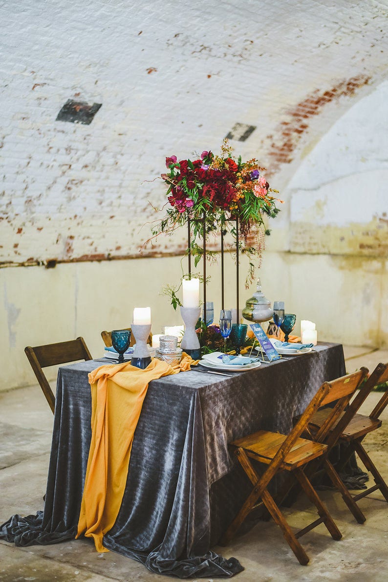Gauze Table Runner Mustard Yellow Table Runners Weddings Etsy