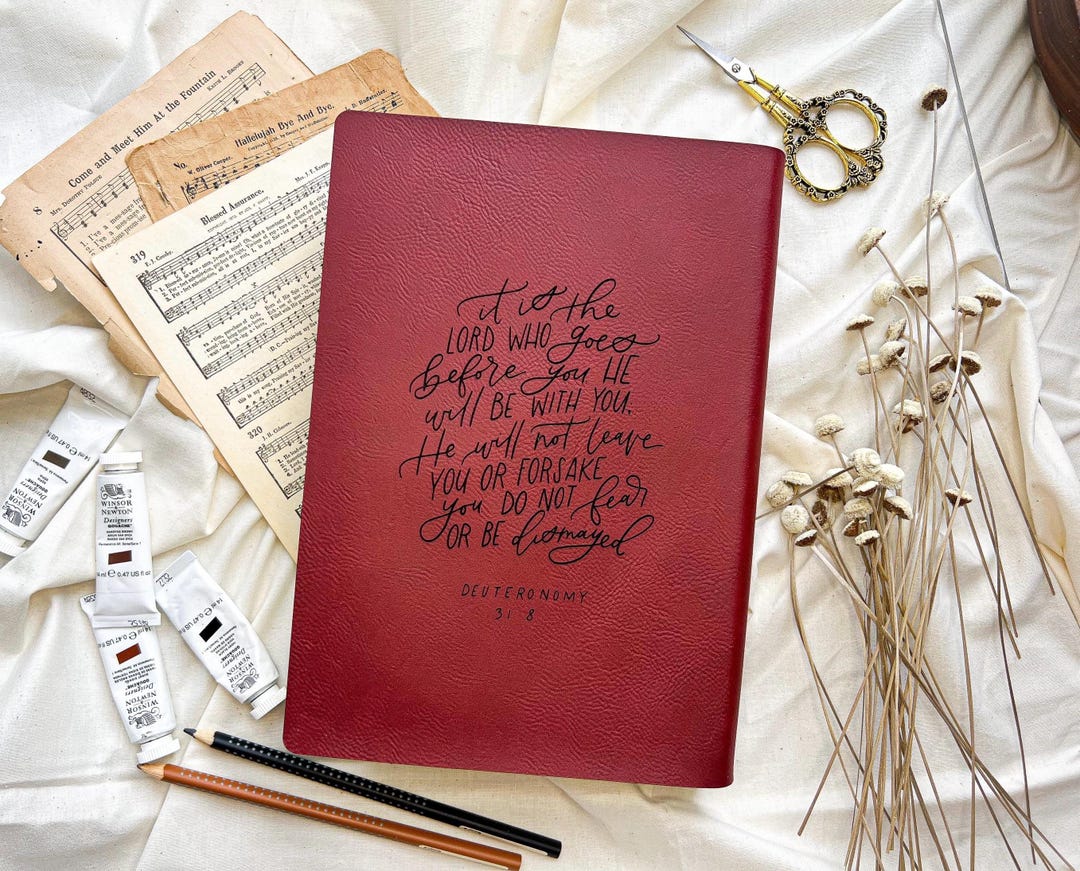 Custom ESV Red Letter Journaling Bible With Laser Engraved Faux Leather ...