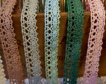 5 metre roll x 30mm IVORY VINTAGE STYLE COTTON LACE RIBBON TRIM