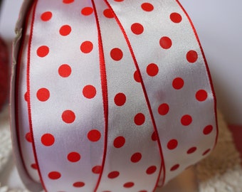Pink spotty polka dot ribbon 25mm x 3m wide cake decoration crafts /& sewing
