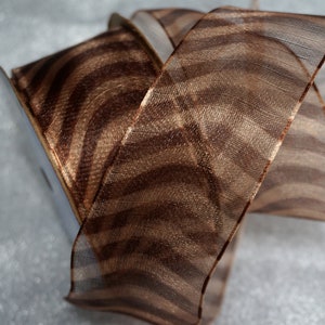 3m Tiger Cat Organza Animal Print Wire Edged Wired Ribbon 1.5 « (38mm) large craft uk ruban, garniture, fournitures de couture, Cake Bows Wreath Leopard