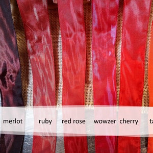 1.5" 38mm Taffeta Wire Edge Ribbon | Ruby Wedding Fall Summer Love Wreath Crafting