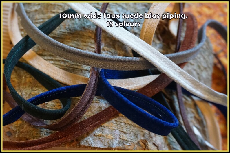 Luxury Faux Suede Piping Binding Cord Edge 10mm Bias Velvet Etsy UK