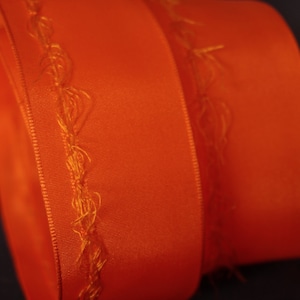 Pumpkin Orange  Wired Wire Edged Ribbon, 3m x  1.5&quot; wide  Halloween, Autumn Fall Gifts Wreathes,  craft uk ribbon, trim