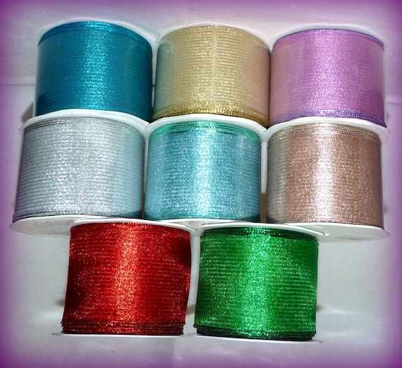 Wire Edge Ribbon: 63mm: Purple Eyeball (per metre) Wire Edge Ribbon: 63mm: Purple Eyeball (per metre)