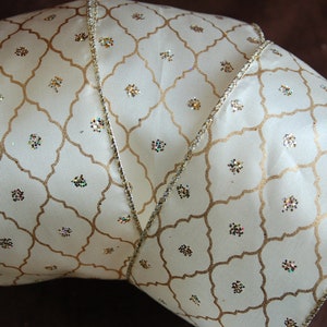 Loire Ivory Gold Trellis 2,5" brede draad randen lint Glitter Kerstmis verjaardag bruiloft partijen klatergoud bogen kransen Britse verkoper