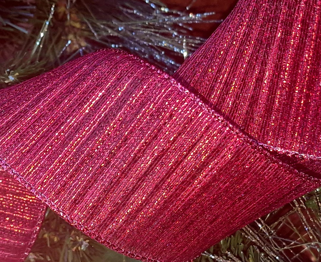 Red Ribbon Ruffle Trim 2.5