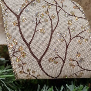 Zilver en goud glitter bessen jute 2,5-inch breed bedraad draad randen lint kerst verjaardagsfeestjes klatergoud bogen kransen Britse verkoper