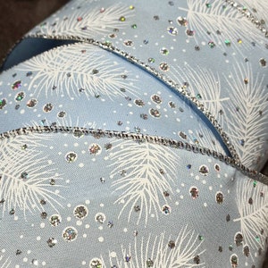 Blassblaues Glitzerndes Funkelndes Band 6,5 cm Breite Weihnachtsfeier Preis pro Meter UK Verkäufer