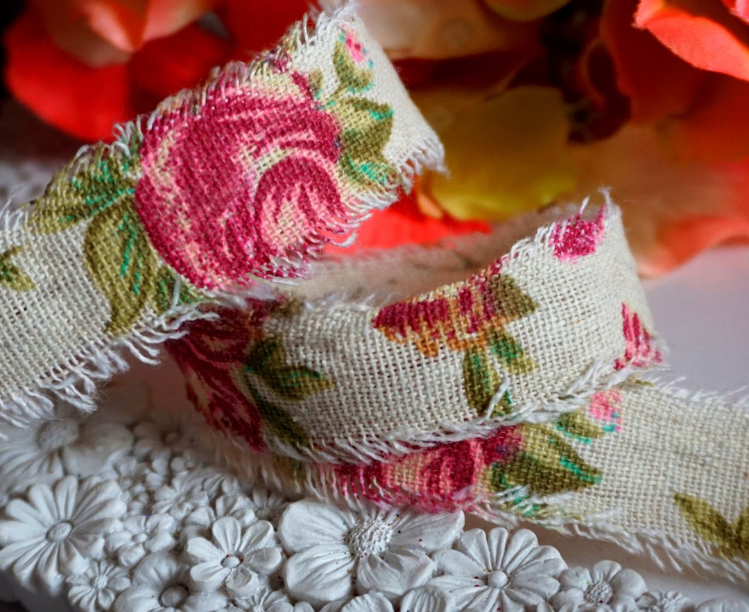 Vintage Rose Linen Ribbon 1