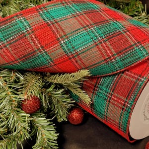 6" MacGregor Tartan Schotse geruite ruit bedrade draad rand lint, decor, bruiloft interieur, kerst, strikken. Uit Schotland