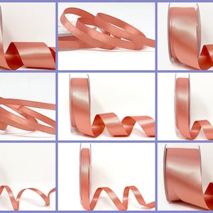 Rose Gold Ribbon I Satin Ribbon I Rose Gold Wedding Ribbon I Vintage  Ribbon I Ribbon I Peach pink ribbon I Bow making ribbon