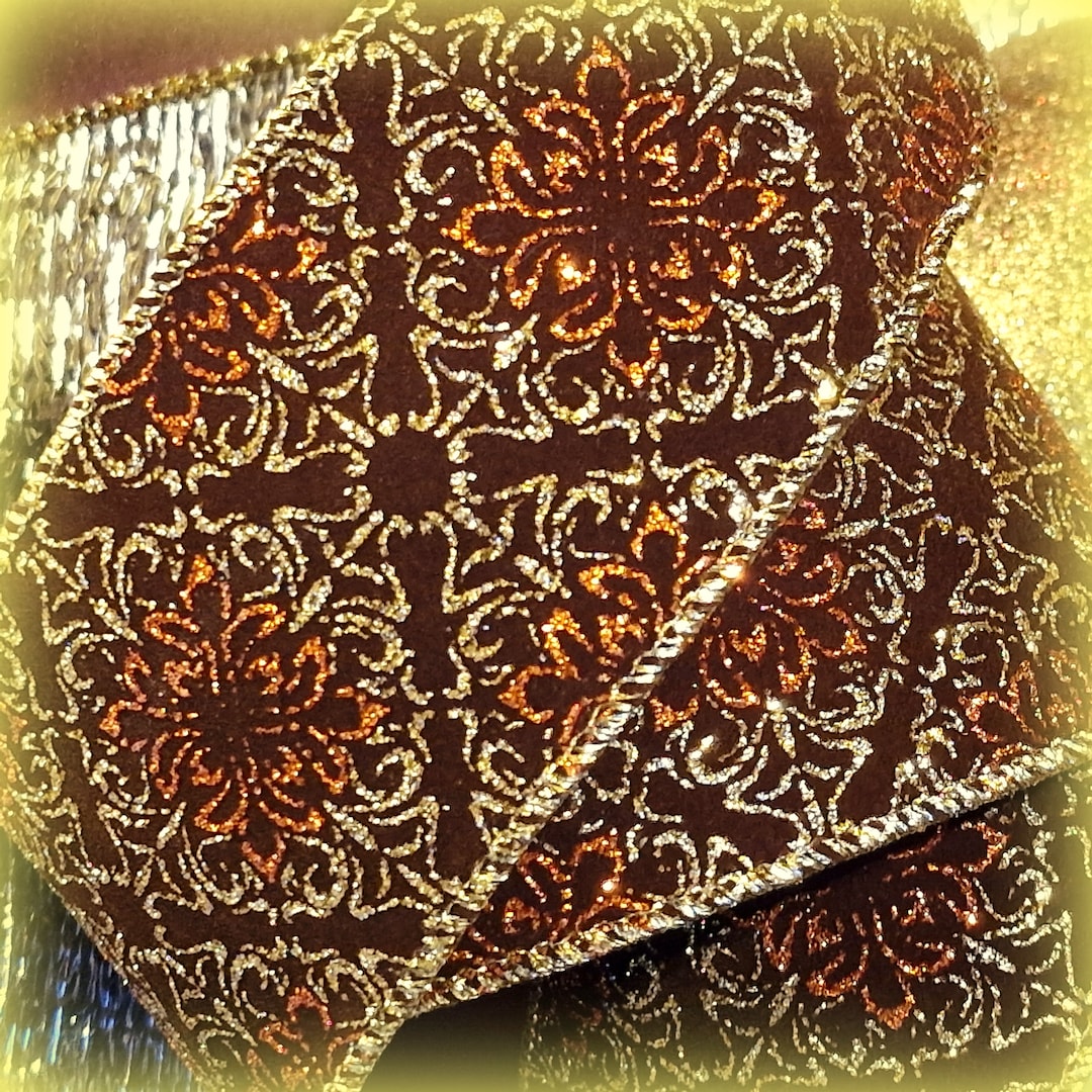 Luxurious Brown Velvet and Gold Baroque 2.5