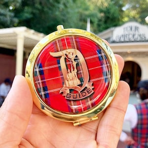 CA Plaid Tour Guide Compact Mirror. Cast Member. Platinum Gold, Antique Bronze. image 1