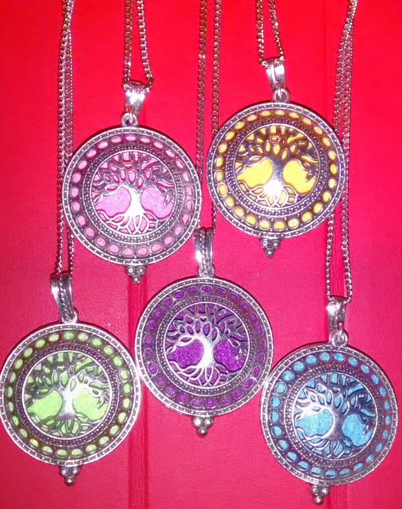 Tree of Life Essential Oil Diffuser Necklace - Etsy