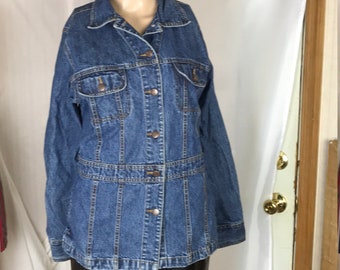 Vintage Bill Blass Denim Blazer Size S - 6 Metal Buttons on Front - 4 Pockets -  Awesome Jacket!