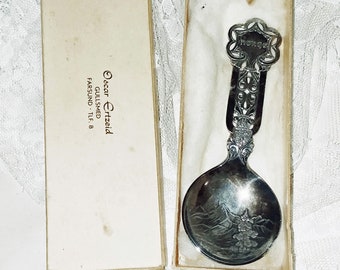 Oscar Ertzied Decorative Collectors Spoon &quot;Norge&quot; - 5&quot; x 2&quot; Beautiful Detail!