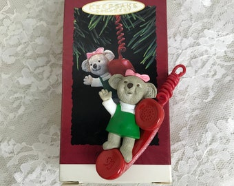 1993 Hallmark Keepsake Ornament Granddaughter Only A Call Away  - Talking on the Phone