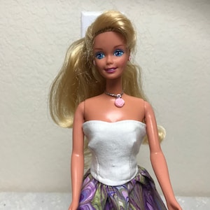 1966 Mattel Barbie 11 1/2&quot; Doll Bendable Knees Blond Hair Handmade Outfit