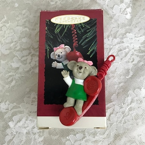 1993 Hallmark Keepsake Ornament Granddaughter Only A Call Away  - Talking on the Phone