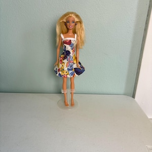 Mattel 1999 Barbie 3420HF Blond Hair Blue Eyes 1998 Head Big Feet Handmade Dress
