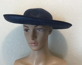Vintage Union Made Toque Ribbon Wrapped Hat Blue Vintage Union Made Toque Ribbon Wrapped Hat Blue - Etsy main image 2
