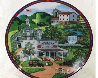 Charles Wysocki Plate: Budzen's Fruits and Vegetables, 1993 Bradford Exchange