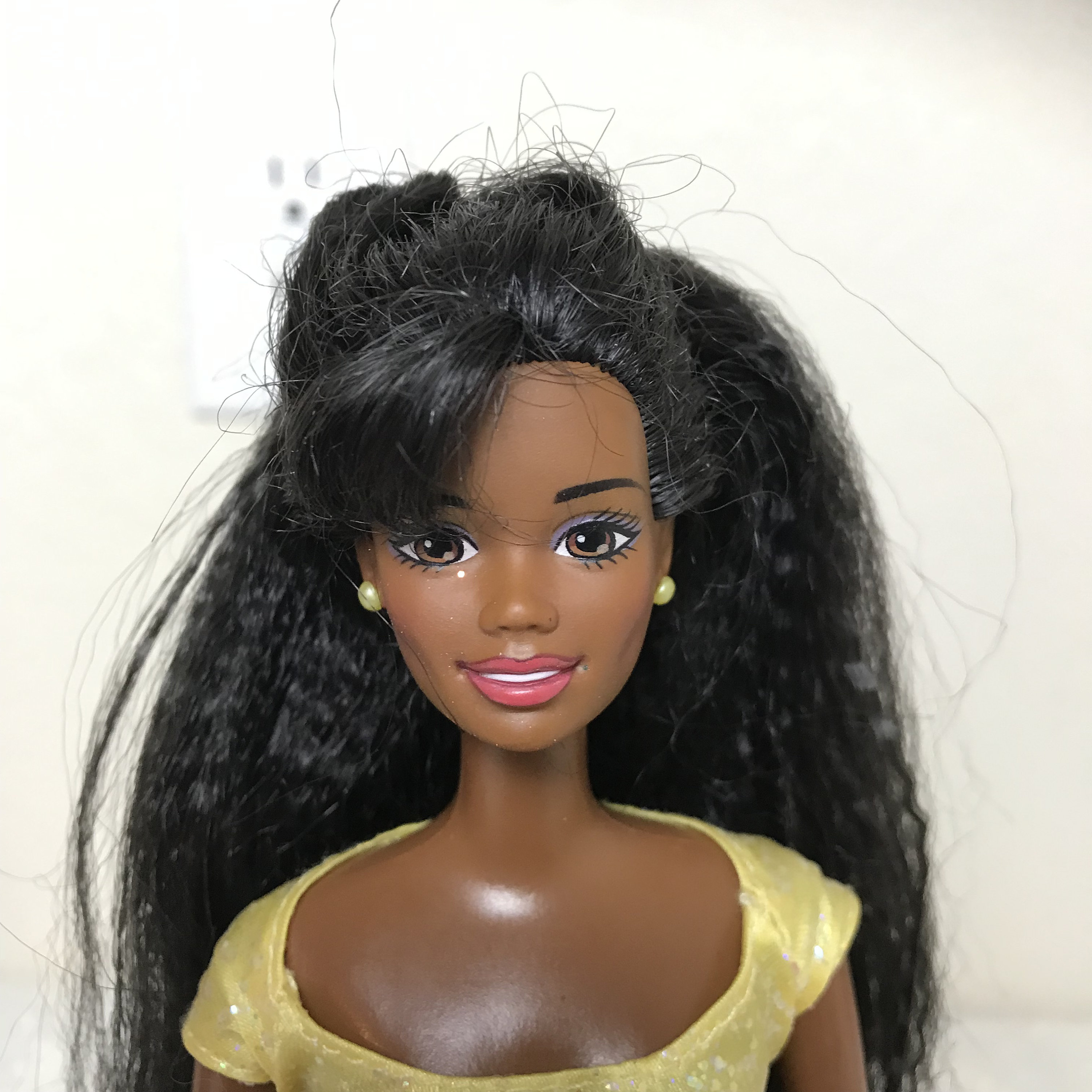 Wavy Hair Barbie Doll Dark Hair Barbie Fashionistas 65th