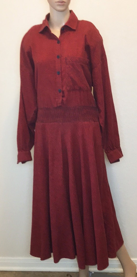 Vintage Carol Anderson Flannel Dress Size 13/14 Re