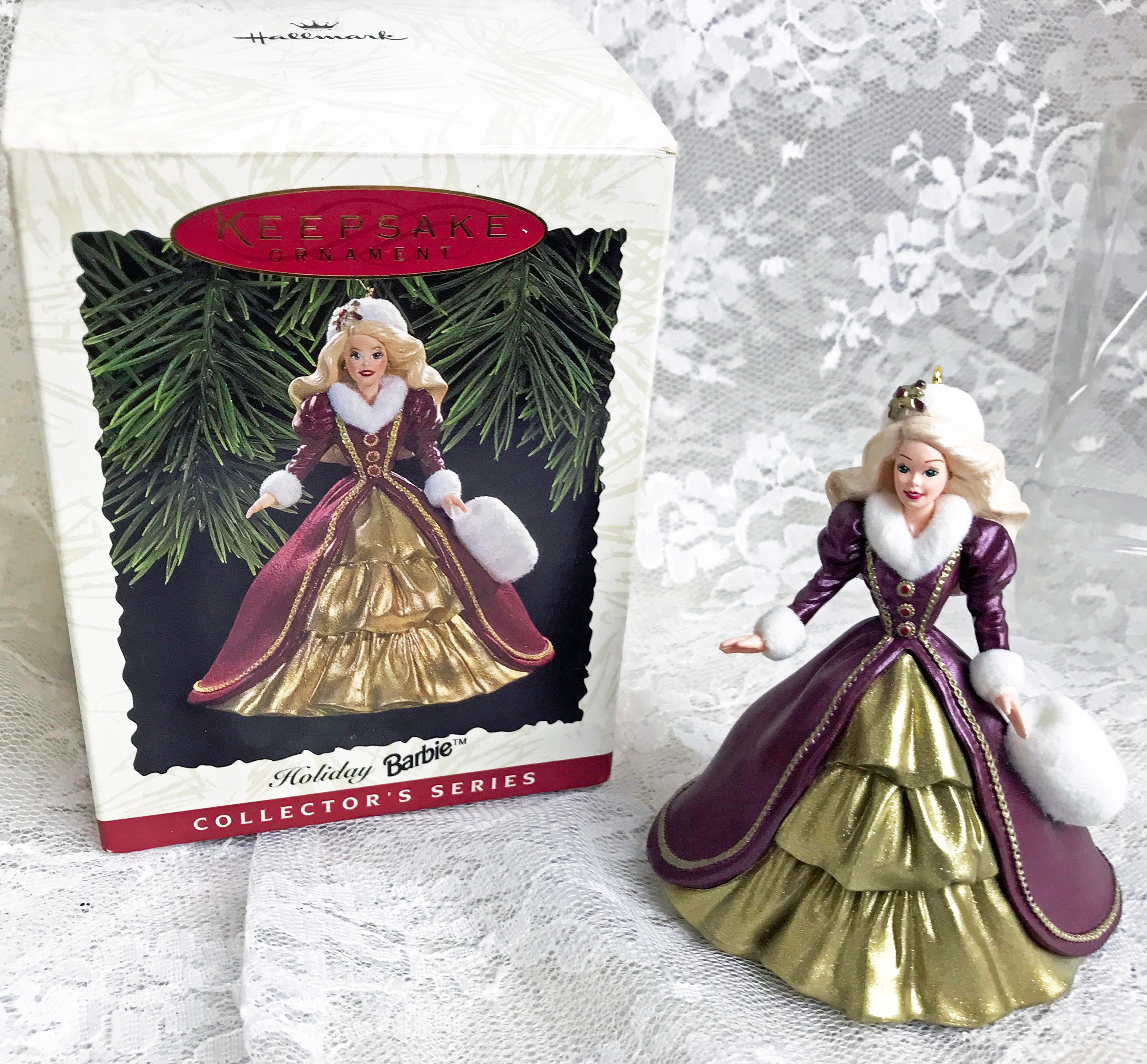 1996 Hallmark Holiday Barbie Ornament - Fourth in Series 1996 Hallmark Holiday Barbie Ornament - Fourth in Series