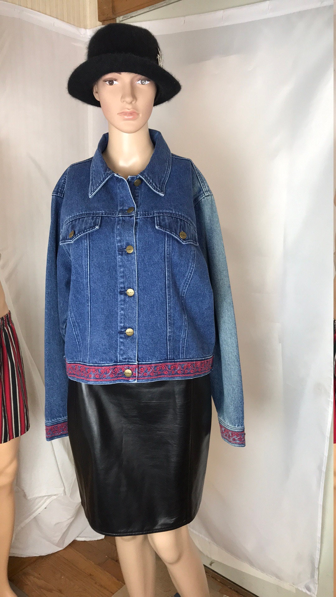 Ameri VINTAGE - kimi❤️AMERIVEST LAYERED DENIM JACKET Vintage *A.M.I.* Women's Jean Jacket Size XL 100% Cotton New With