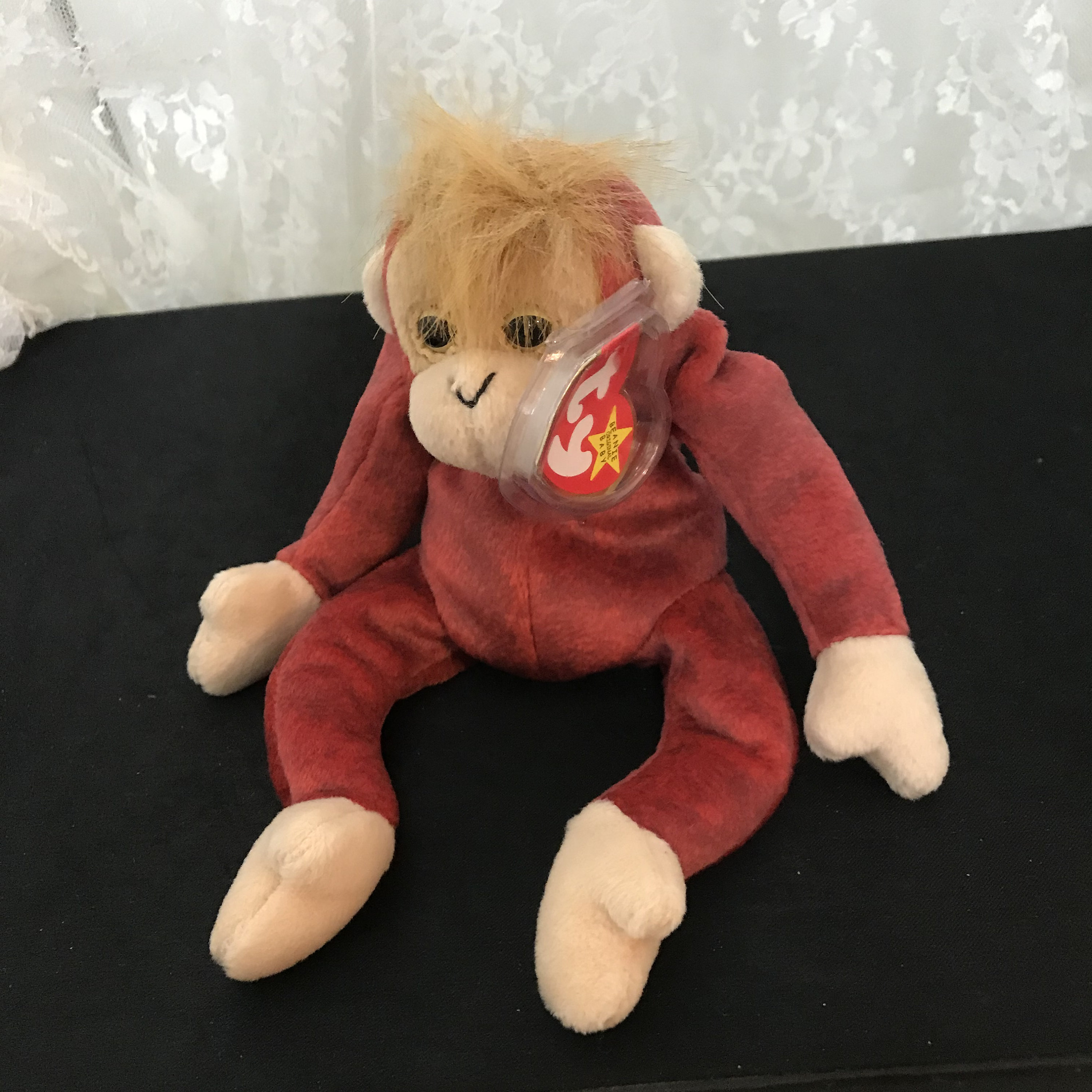 1999 TY Beanie Baby Schweetheart Red Monkey 9 Protected
