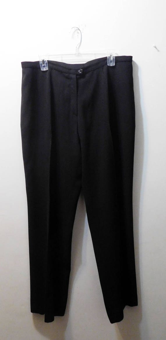 Vane-b Paris Vintage Women's Dress Pants Size 50US 16 Polyester/cupro Blnd  Black With Tiny Silver Dots 