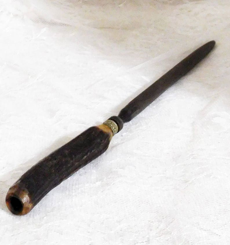 Vintage Knife Sharpener Bone or Antler Hand Carved Handle Etsy