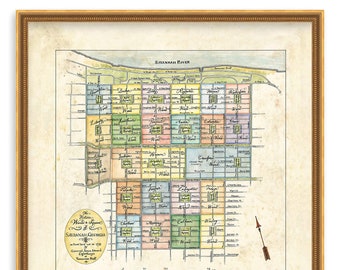 Savannah Map Of Squares Savannah Georgia Map Savannah Map Historic Wards & Squares | Etsy Australia