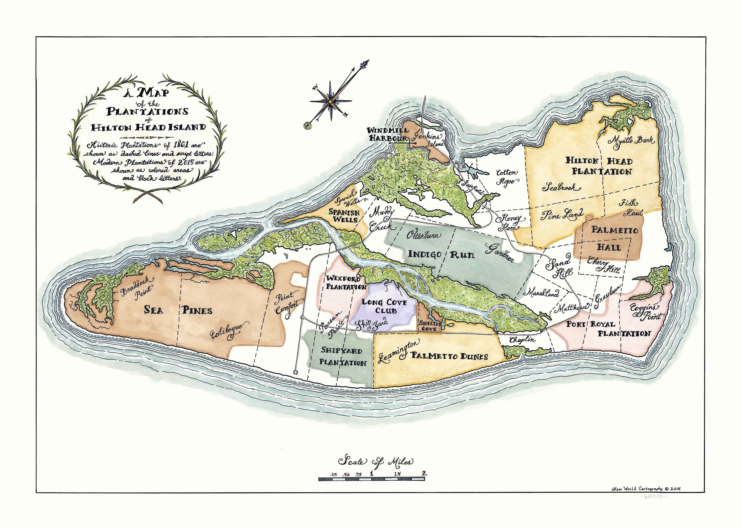 Mapa de las plantaciones de Hilton Head Island