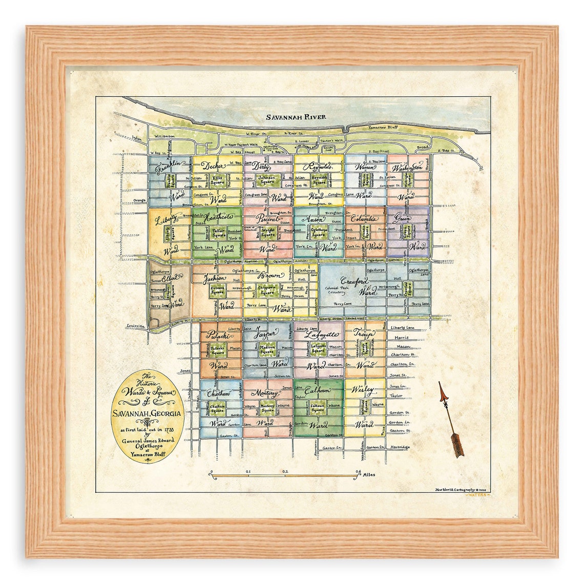 Savannah Georgia Map, Savannah Map, Historic Wards &amp; Squares of ...