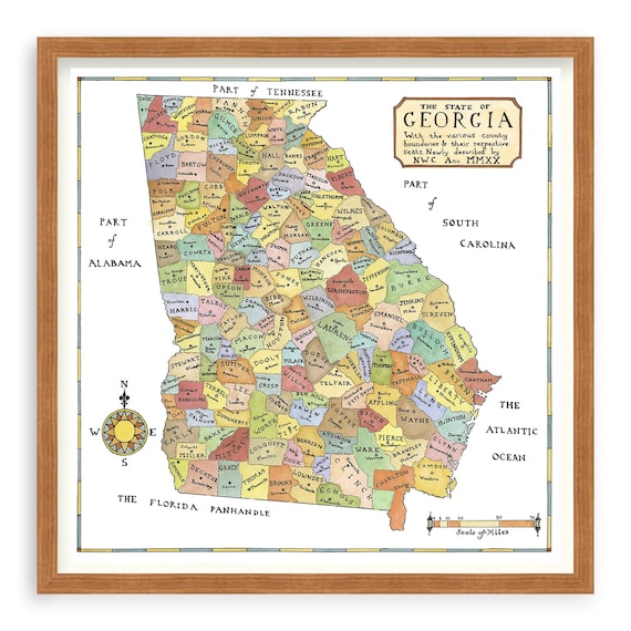 Georgia State Map Basic Georgia State Map Printable _Georgia State US PDF Vector Map Exact