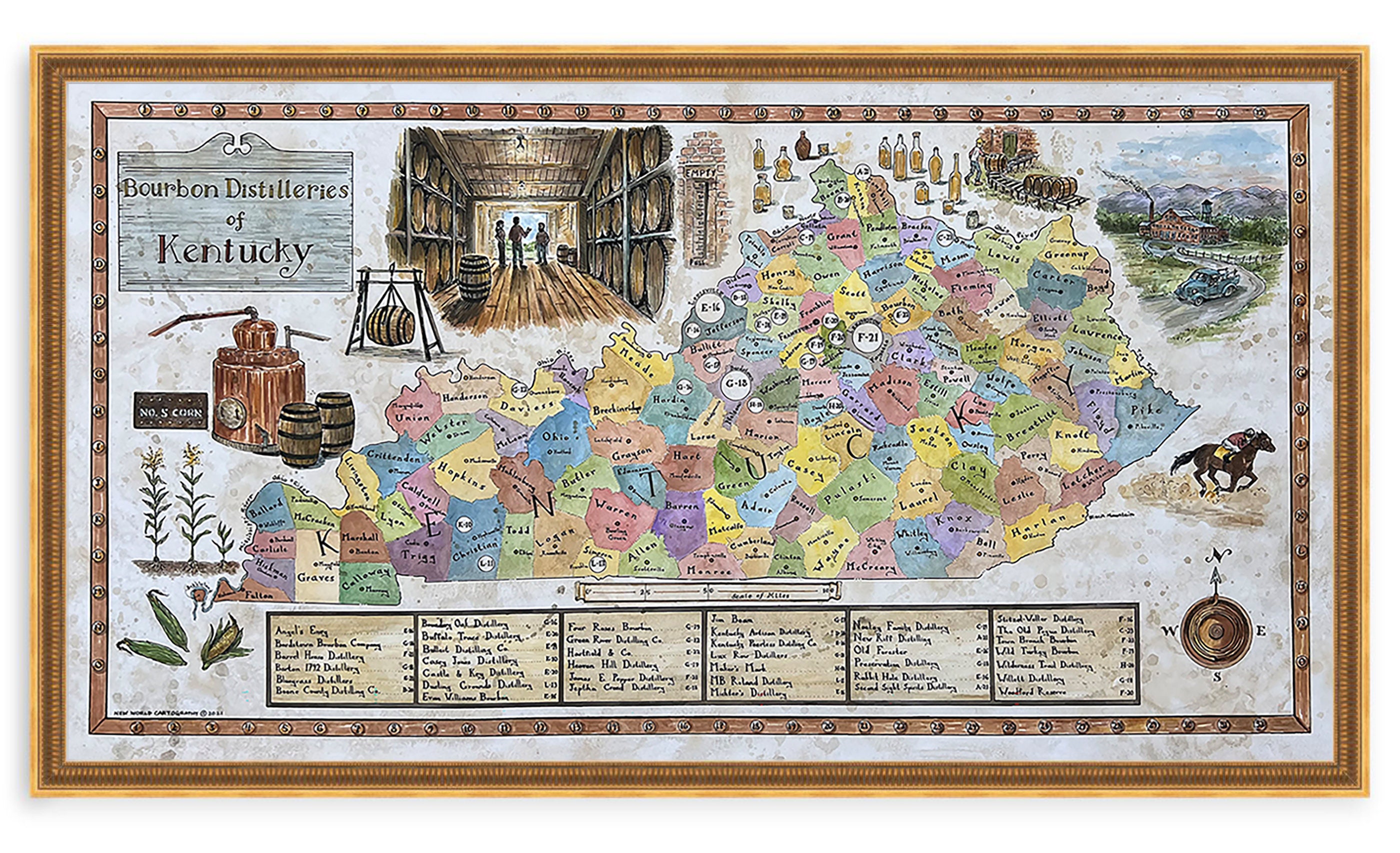 Kentucky Bourbon Map Bourbon Trail - Il Fullxfull.3508783737 Qt82 