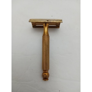 Vintage Gillette TECH Gold Tone DE Safety Razor