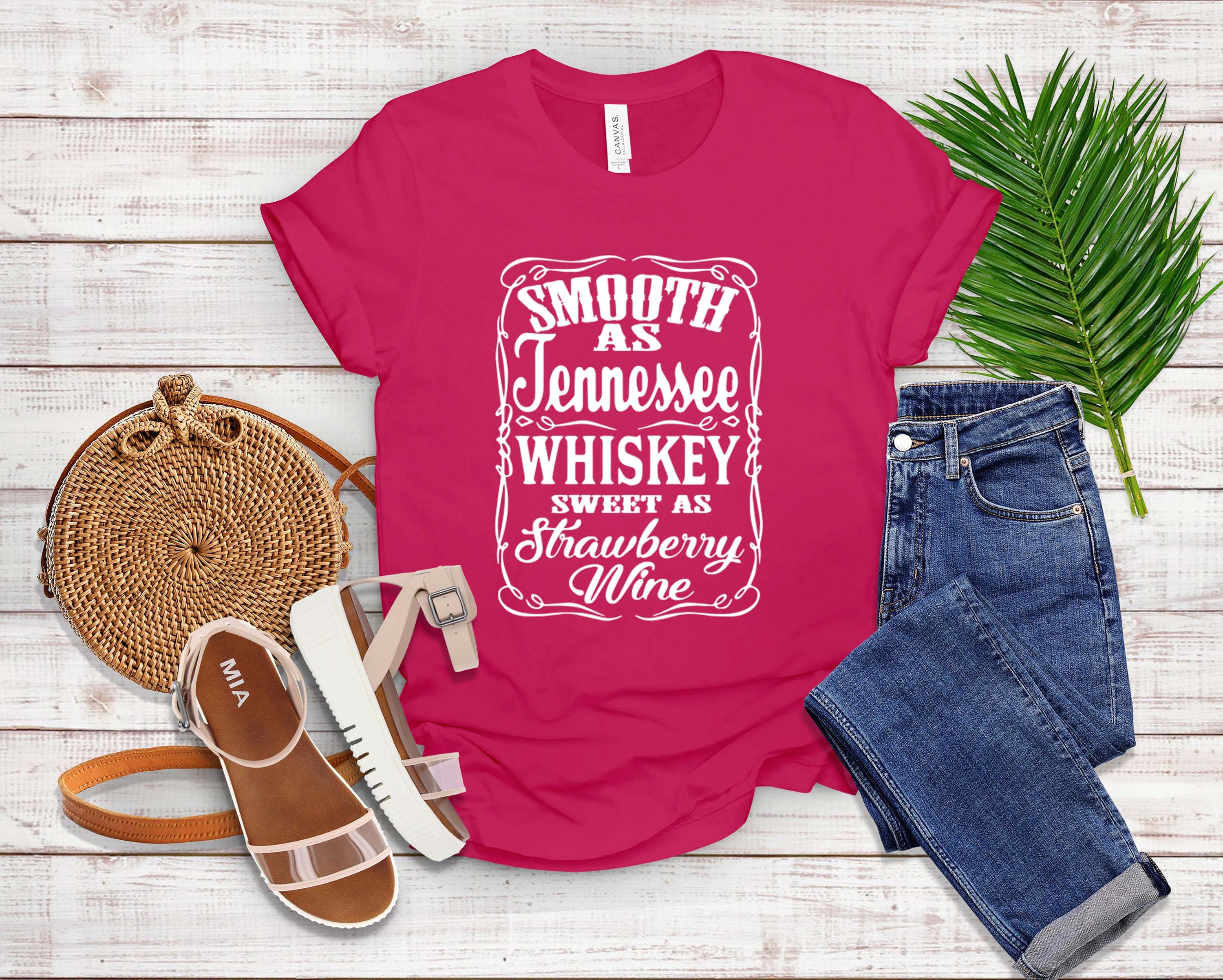 Smooth As Tennessee Whiskey Sweet As Strawberry Wine T-Shirt | Etsy