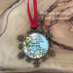 Boston Christmas Ornament, Boston Massachusetts Keychain, Boston Holiday Student Gift