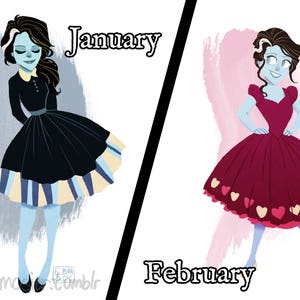 Elsa by the months [5x7, 8x10&quot; art print]